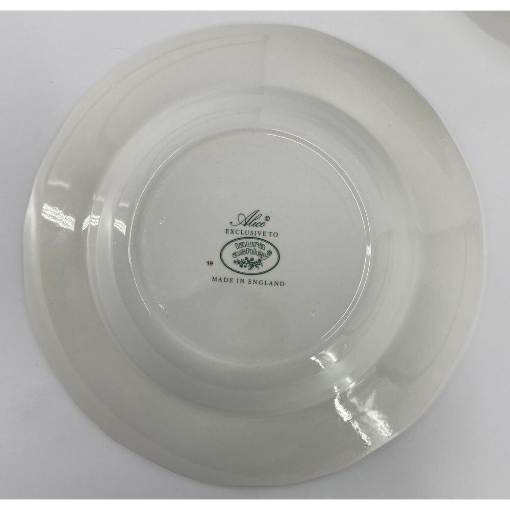 1 Laura Ashley Alice Rimmed Soup Bowl 19046 Retired Pattern Pink Floral England - Picture 4 of 6